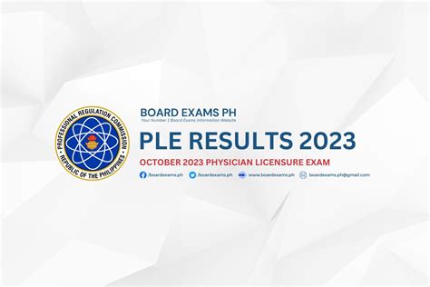 physician licensure exam 2023 results|PLE RESULT: October 2023 Physician board exam list of passers, top 10.